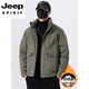 JEEP SPIRIT立领工装羽绒服男款2025新款冬季感加厚保暖外套男士休闲夹克 黑色 L