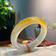 Layun Jade Sound Burmese Jade Yellow Jade Ice Waxy Type Bracelet Positive Circle Chicken Oil Yellow Honey Color Old Pit Jade Bracelet Jade Processed Bracelet Inner Diameter 50-52mm