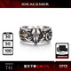 IDEAGEMER925 Silver Arrow Skull Gold Foil Ring Men's Trendy Niche Design Retro Handsome Versatile Ring Accessories Retro Skull Ring Opening No. 19-21