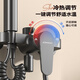 Jomoo shower head set simple roofless shower bathroom pressurized nozzle split lifting rod household all-copper mixing valve B2-gun ash simple three-function shower + lifting rod