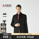 Jimba Men's 100% Sheep Wool Solid Color Business Lapel Wool Coat for Men | BFWG3313 Black XL