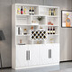 Yusenyi Wine Cabinet Partition Cabinet Home Wall Porch Simple Entry Door Shoe Cabinet Integrated Living Room Sideboard Cabinet Storage Cabinet Includes Entry Four Doors 160 Gray White
