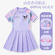 Girls Kuromi swimsuit 2025 summer new style girls one-piece swimsuit sun protection hot spring children's skirt swimsuit purple one-piece swimsuit + swimming goggles + swimming cap with free safety pants 100 100cm