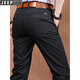 Jeep (Jeep) Herbst und Winter verdickte schwarze Herrenhosen Großgröße Casual Hosen Herren komfortable louse Business Casual Hosen Straight Hosen Hosen Dünn 5266 Militär Green-No Bullet 31