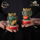 MPPMCK Japan imported quality lion tea pet ornaments with base tea table tea table tea play cute healing gift box 06_Colorful gold persimmon leaf pomelo orange + base (Wanli Shanhe