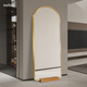 nolsia dressing mirror household door floor-standing mirror with base without installation and full-length mirror room entrance decoration white frame + ice glass silver mirror + wood color base 400mm*1500mm