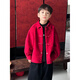 Strong boys' velvet shirt, children's new Tang suit, New Year's clothing, boys' red shirt, middle-aged and elderly children red 100 cm