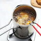 German double tail goods 304 stainless steel frying pan hot oil small pot pouring oil small pot deep-frying pot special frying pot