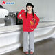 Xtep red sweatshirt children's birth year thickened girls' clothes 2026 spring skin-friendly outer wear primary school student tops sandstone red 160