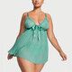 Victoria's Secret Sexy V-neck Lace Nightgown Underwear Set Women's Turquoise Green Turquoise L
