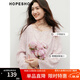 Red sleeves sweet temperament chiffon blouse 2025 spring new women's feather cut tassel one-line collar niche short top gray pink 111 S