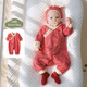 Aqpa Forest Secret Newborn Baby Long Sleeve Jumpsuit Spring and Autumn Baby Harness Forest Secret Red 66cm