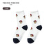 Teenie Weenie Kids 26 new year style boys' casual cute jacquard contrast mid-calf socks dark navy one size L