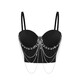 Lu Qiuguo sexy suspender chain rhinestone bra integrated outer wear suspender new high-end top for women black M 38C/