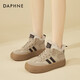 DAPHNE Daphne German training shoes women's velvet warm autumn and winter new retro Maillard thick-soled casual sports high-top sneakers winter camel velvet heel height 4cm 39 (245mm) standard size
