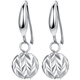 Fat Donglai's same type of transfer bead silver earrings, whole body S925 silver platinum-plated earrings, women's round ball earrings, silver ornaments, a pair of transfer bead ear hooks, whole body 925 silver