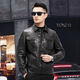 Fat Donglai Supermarket purchasing men's spring and autumn new Haining goatskin oil wax leather jacket casual short jacket same style black L
