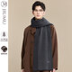 JIUMU scarf men's warm autumn and winter gift box thickened scarf for boyfriend's elder birthday gift dark gray