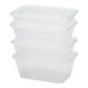 Rice disposable lunch box rectangular fast food box plastic fruit takeaway lunch box crisper box thickened with lid square 500ml (20 sets with lid)