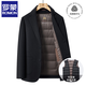 Romon winter wool suit men's short double-sided woolen coat down liner thickened woolen coat woolen suit