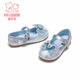 Fuluo Mi Girls Leather Shoes Spring Sweet Bow Crystal Princess Shoes Little Girls Soft Sole Performance Dress Shoes Silver 29