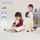 JELLYBABY Boys' Harness Spring and Autumn Infant Hooded Romper Full Moon Baby A-Type Clothes Boy's Outing Baby Onesie