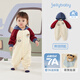 JELLYBABY Boys' Harness Spring and Autumn Infant Hooded Romper Full Moon Baby A-Type Clothes Boy's Outing Baby Onesie