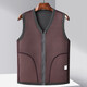 Dad's Autumn and Winter Warm Vest Middle-aged Men's Velvet Thickened Vest Middle-aged and Elderly Grandpa Cardigan Waistcoat Dark Gray 3XL Size 135-155Jin Jin is equal to 0.5 kg