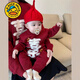 G.duck Year of the Horse New Year parent-child clothing winter baby sweater for a family of three or four red family clothing New Year greetings knitted sweater 9905 Ping An 80 cm