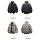 Lapel cotton coat men's autumn and winter trendy versatile warm sports style coat warm bread coat loose cotton coat black 2XL