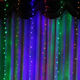 Fantasy small colorful lights flashing light string full of stars colorful waterfall curtain lights room window decoration light string color waterproof 3x3 meters 300 lights