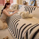 Cat-sense sofa cover Nordic style plush full blanket blanket for all seasons 2025 new cover Chenille-Jiuyi-black and white U-shaped sofa 180300cm two pieces + 180260cm one piece