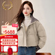 LISM shopping mall same style high-end down jacket fake two pieces super good-looking down jacket women's short style for small people Khaki M