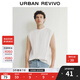 UR2025 Summer New Men's Casual Solid Color Versatile Loose Cotton Round Neck Vest UMB450004 White L
