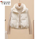 Woodpecker (TUCANO) no-wash white duck down vest women's short 2026 autumn and winter Korean version stand-up collar small vest vest jacket off-white one size