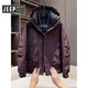 JEEP SPIRIT Jeep Workwear Down Jacket Men's Winter Thickened American Style Jacket White Duck Down Hooded Jacket Men's Warmth Protection Black M Recommended 105-125Jin Jin equals 0.5 kg