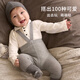 Koala Nose Mengli baby weightlifting pants, soft and thin, versatile and stylish multi-color overalls for babies, with feet - gray 90 (recommended age 1-2 years old)