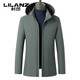 LILANZ Light Luxury Men's Mid-Length Hooded Goose Down Down Jacket Winter Removable Liner Dad Thickened Warm Jacket Gray Green M 170