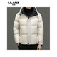 利郎（LILANZ）防风保暖男士羽绒服中青年时尚休闲短款鹅绒连帽加厚外套男面 黑色 14XL (190)