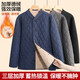 Close-fitting small cotton-padded jacket liner winter middle-aged and elderly men's father's jacket with cotton padding and thickened inner wear for outdoor warmth Blue cotton-padded jacket 3XL Recommended 160-180Jin Jin equals 0.5 kg