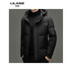 LILANZ new winter men's white duck down hooded warm jacket for young and middle-aged business casual long down jacket men bean green yr9872 14XL (190)