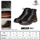 Alien Snail Retro Work Boots Men's British Style Casual Cycling Shoes Genuine Leather Motorcycle Boots High Top Martin Boots Men's Shoes Black 39