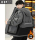 JEEP Jeep work jacket men's autumn and winter new hooded jacket men's velvet thickened winter coat loose warm parka gray spring and autumn XL (about 135-150 Jin Jin equals 0.5 kg can be worn)