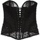 Victoria's Secret Sexy Hollow Embroidery Long Thin Mesh Deep V Body Shaping Fishbone Tube Bra Women's Black Black XS