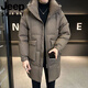 JEEP吉普国际品牌中长款羽绒服男士冬季2025新款连帽加厚宽松休闲外套 黑色 M 推荐105-125斤