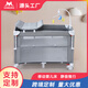 XINBORO crib, foldable and spliced large bed, mobile crib, portable newborn baby changing table, gray 110*60*76cm, movable entry and exit door, luxurious and fully equipped