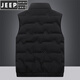 JEEP SPIRIT羽绒马甲男秋冬外穿轻薄短款无袖羽绒服男士休闲运动外套 绿色 2XL 建议145-160斤