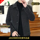 JASONWOOD genuine high-end brand casual jacket 2025 autumn and winter new style middle-aged casual lapel thickened short plaid jacket high-end gray shopping mall same style autumn and winter style plus velvet M Recommendation 90 105Jin Jin is equal to 0.5 kg