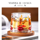 Yusen Yi Water Cup Rotating Twist Cup Wine Glass Retro Painting丨Whiskey Vianna Wine Glass Neal Gift NEAL Tree Pattern Contrast Color-Check (Pair) 1L 1 Piece