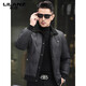 LILANZ knitted lapel down jacket winter new men's fashion splicing trend warm short men's jacket trend black M 170